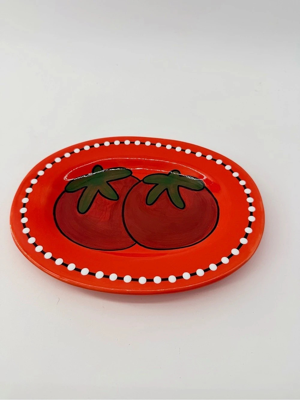 bettymune Tomato Oval Serving Tray Red Like New